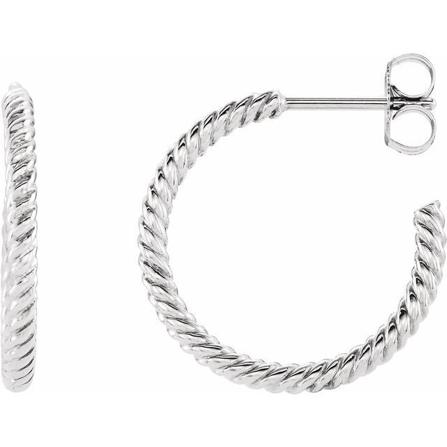 14K Rope Hoop Earrings