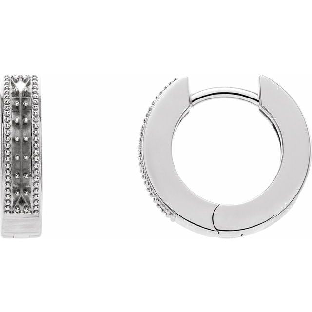 14K Round Accented Hoop Earring Mounting