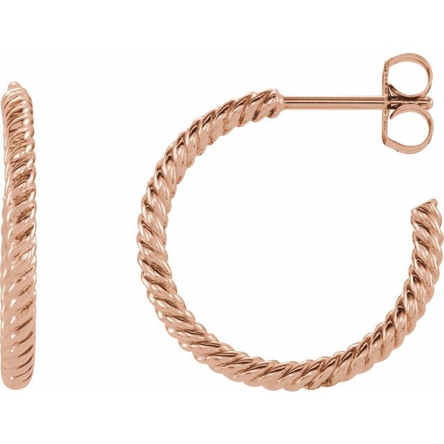 14K Rope Hoop Earrings