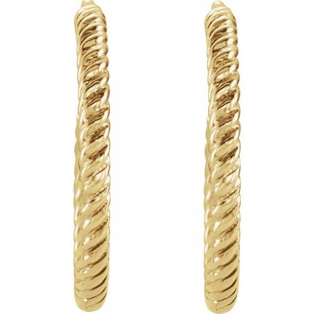 14K Rope Hoop Earrings