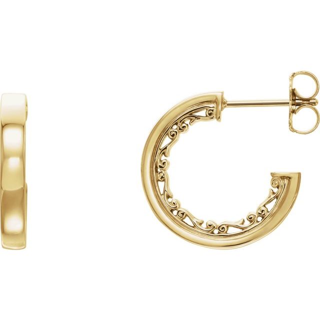 14K Vintage-Inspired Hoop Earrings