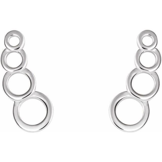 Sterling Silver Geometric Ear Climbers