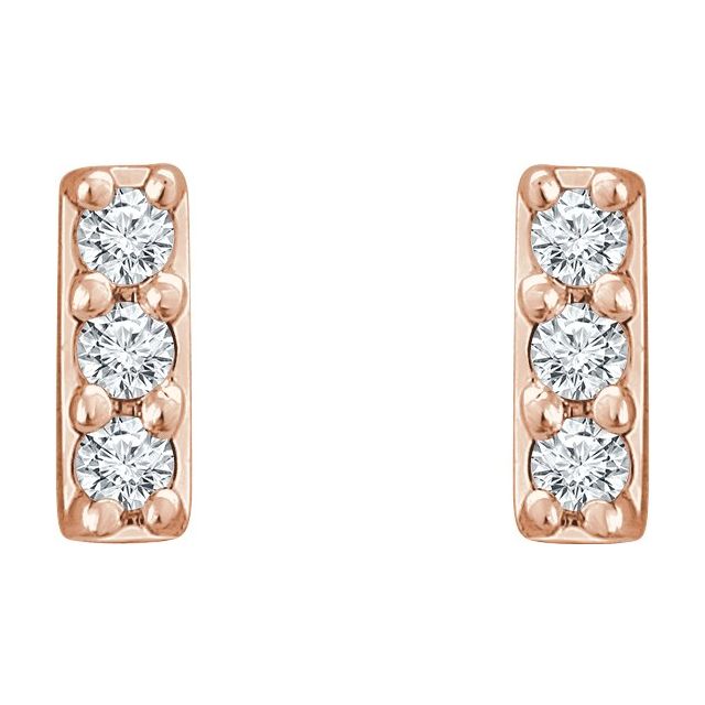 14K .05 CTW Lab-Grown Diamond Bar Earrings
