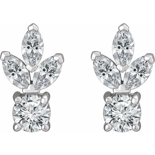 Sterling Silver Imitation Cubic Zirconia Earrings