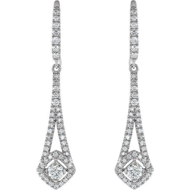14K 3/4 CTW Natural Diamond Chandelier Earrings