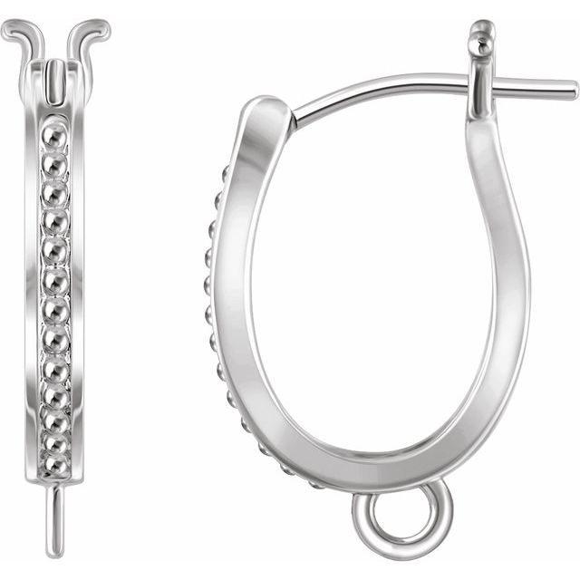 Sterling Silver Beaded Lever Back Earring Top