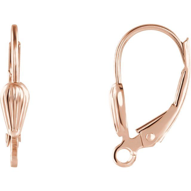 14K Shell Lever Back Earring Top