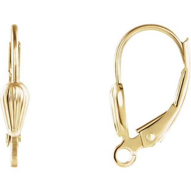 14K Shell Lever Back Earring Top
