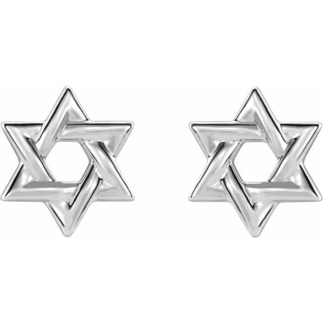 14K Star of David Earrings
