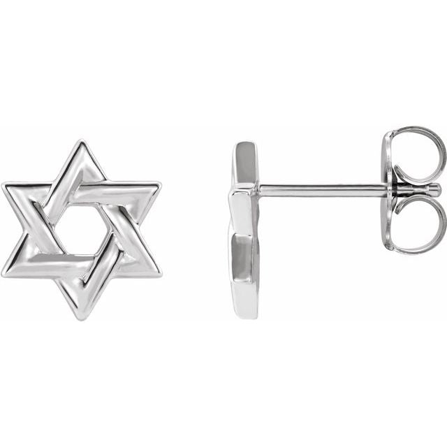 14K Star of David Earrings