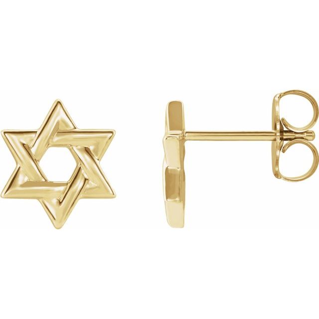 14K Star of David Earrings