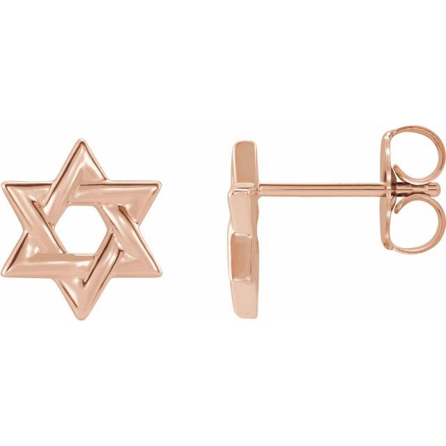 14K Star of David Earrings