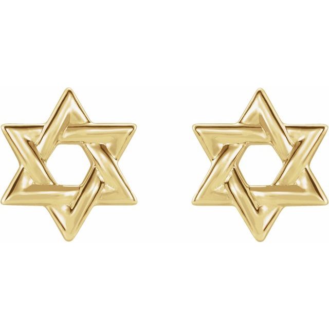 14K Star of David Earrings