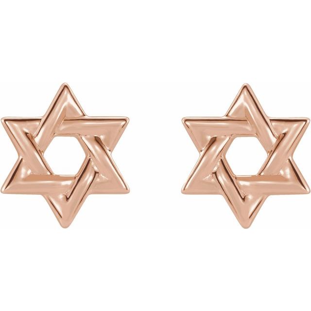 14K Star of David Earrings