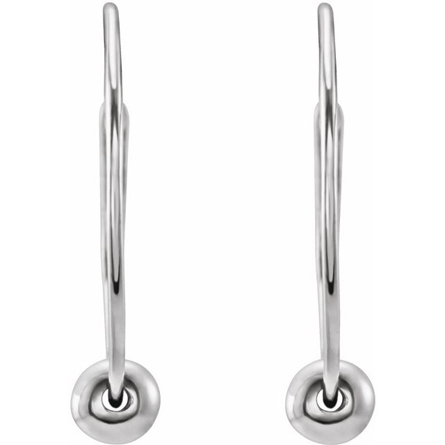 14K Youth Hoop Earrings with Bead