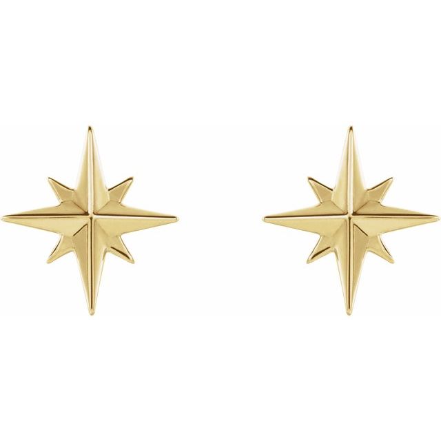 14K Star Earrings