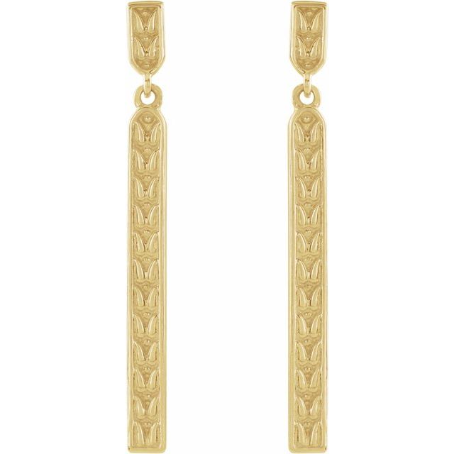 14K Sculptural Bar Earrings