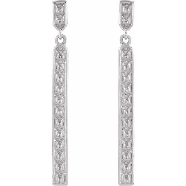 Sterling Silver Sculptural Bar Earrings