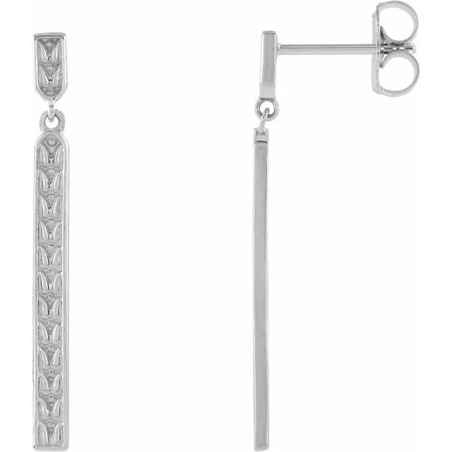 Sterling Silver Sculptural Bar Earrings
