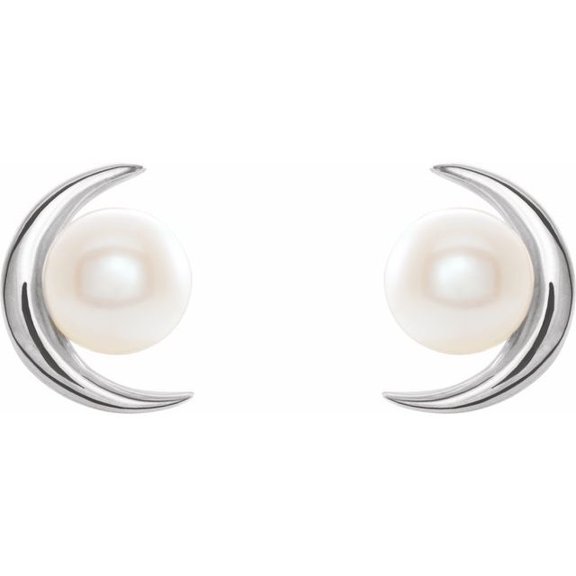 Sterling Silver Cultured Freshwater Pearl Earrings