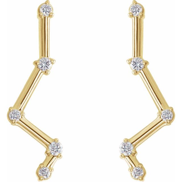 14K 1/10 CTW Natural Diamond Constellation Ear Climbers