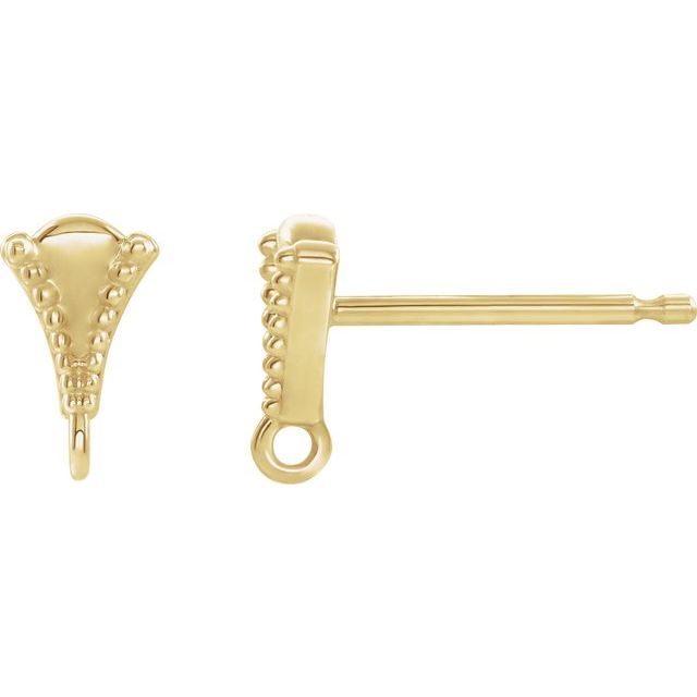 18K Geometric Earring Top