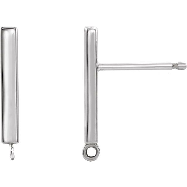 Sterling Silver Bar Earring Top