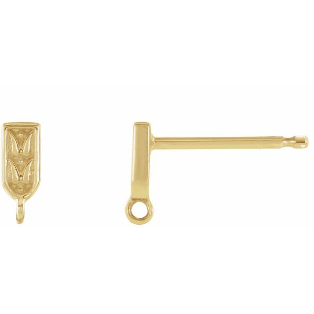 14K Sculptural Earring Top