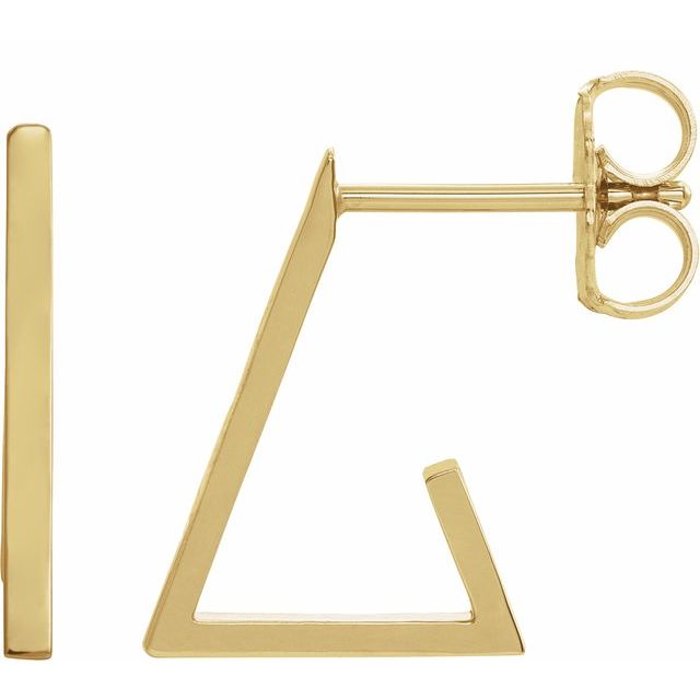 14K Triangle Hoop Earrings