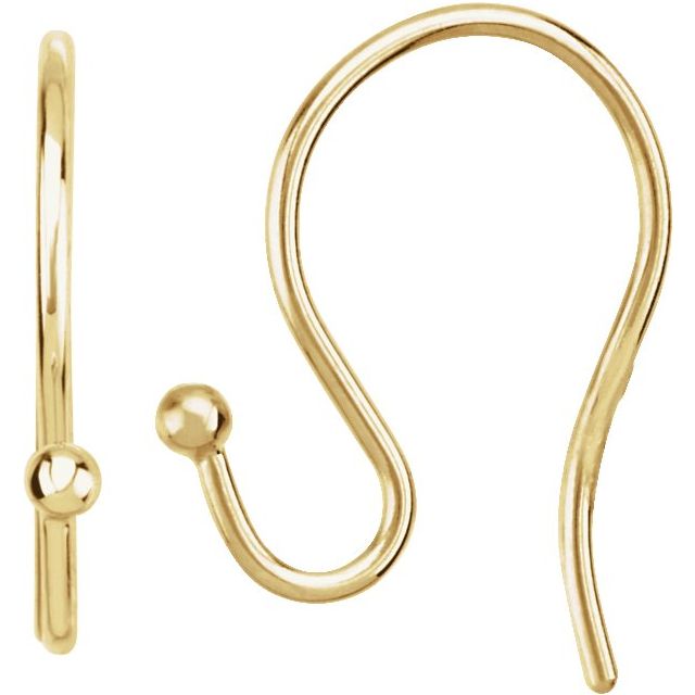 18K Bishop Hook Wire Earring Top