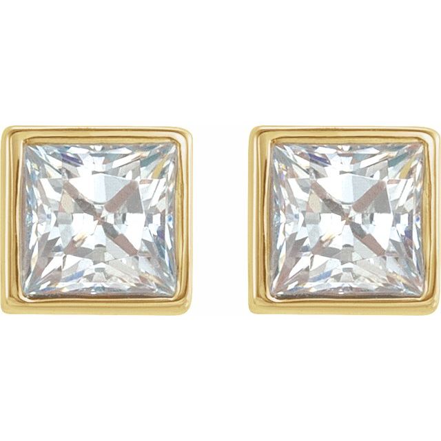 14K 3/8 CTW Lab-Grown Diamond Bezel Earrings