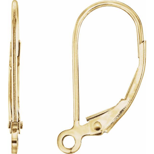 18K Lever Back Earring Top