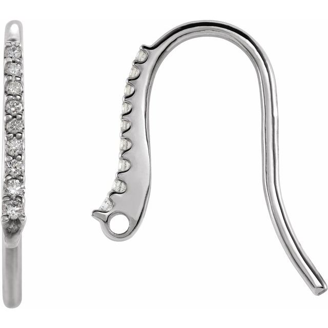 Sterling Silver .06 CTW Natural Diamond Bishop Hook Earring Top