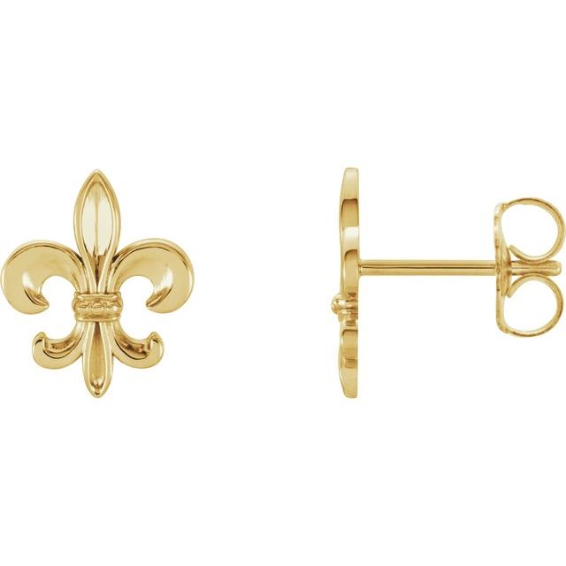 14K Fleur-de-lis Earrings