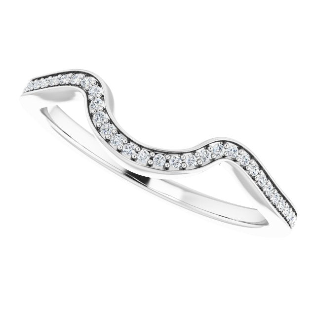 14K .08 CTW Natural Diamond Band for Oval Ring