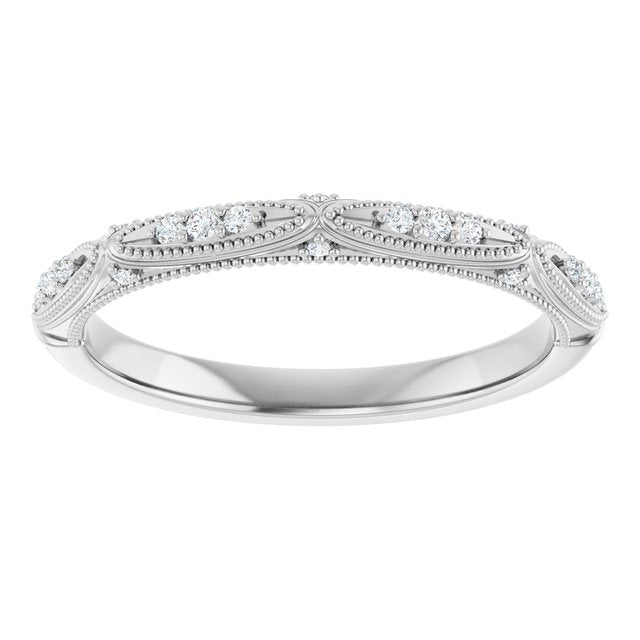 14K White .07 CTW Diamond Band