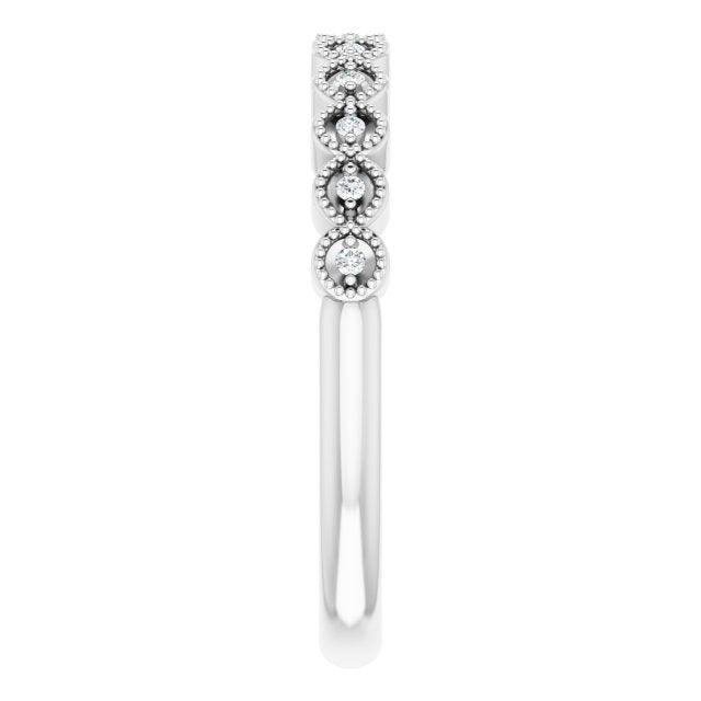 14K .05 CTW Natural Diamond Band for Oval Ring
