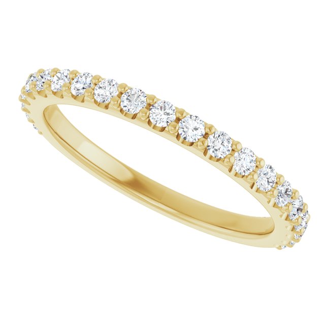 14K 3/8 CTW Natural Diamond Band for Cushion Ring