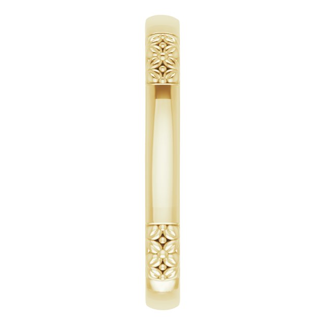 14K Floral Matching Band