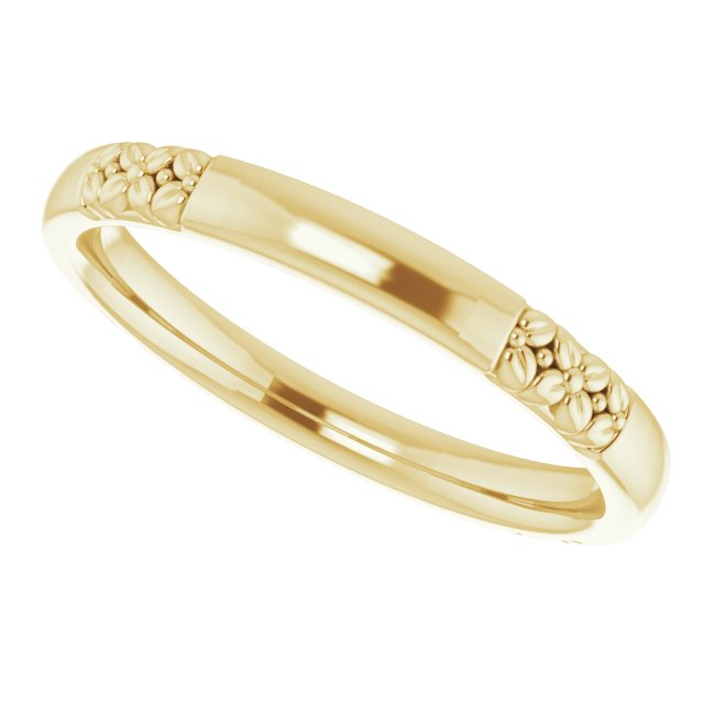 14K Floral Matching Band