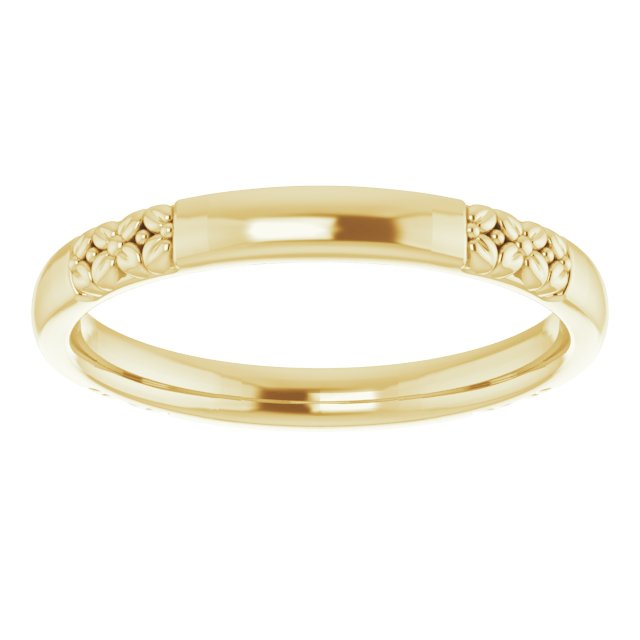 14K Floral Matching Band