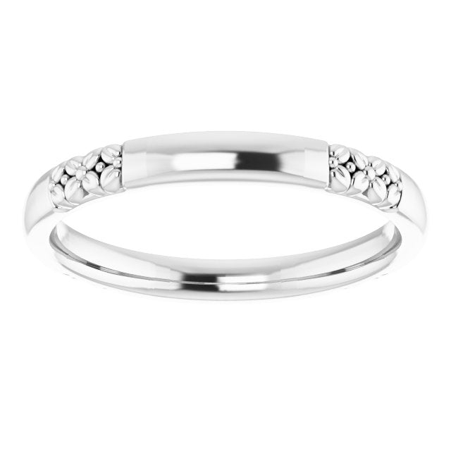 Sterling Silver Floral Matching Band