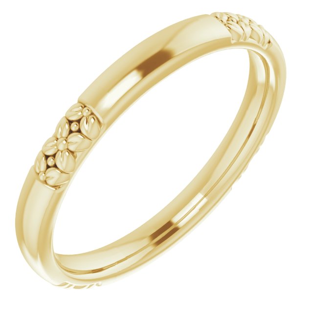 14K Floral Matching Band