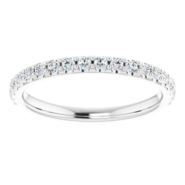 14K White 3/8 CTW Lab-Grown Diamond Matching Band