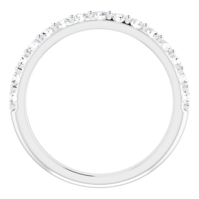 14K White 3/8 CTW Natural Diamond Band