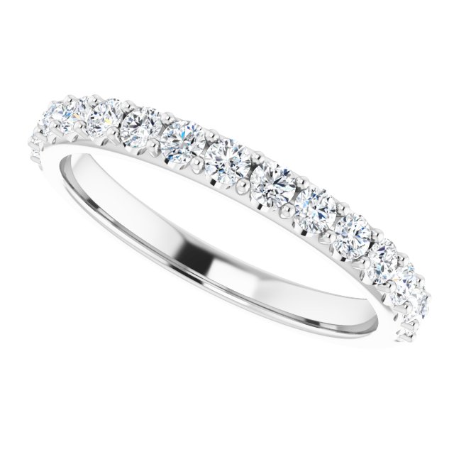 14K White 3/8 CTW Natural Diamond Band