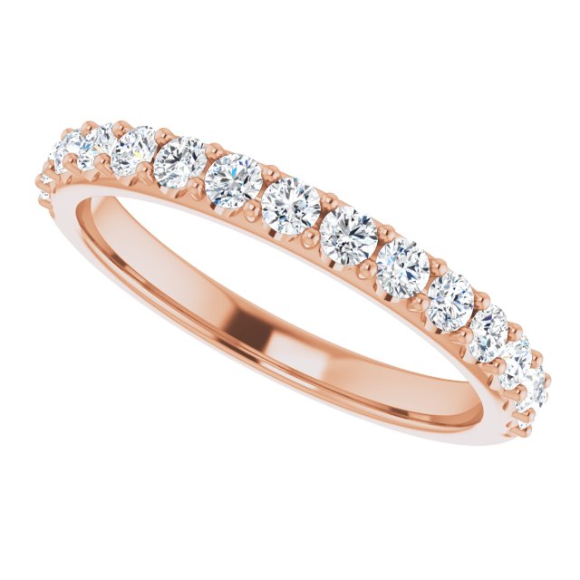 14K Rose 3/8 CTW Natural Diamond Band