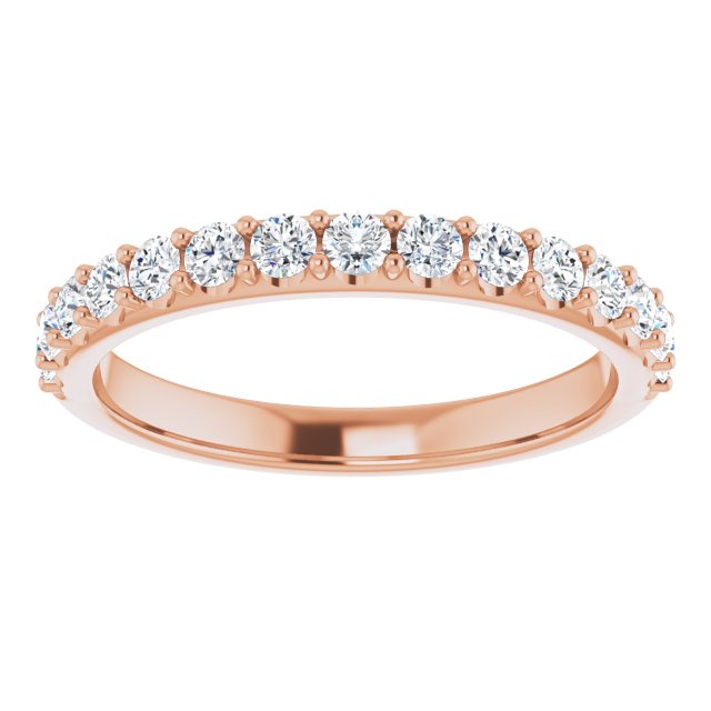 14K Rose 3/8 CTW Natural Diamond Band
