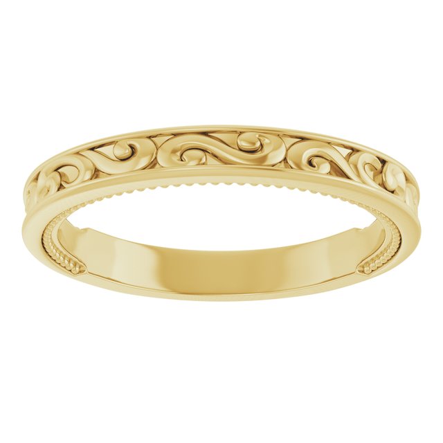 14K Yellow Vintage-Inspired Matching Band
