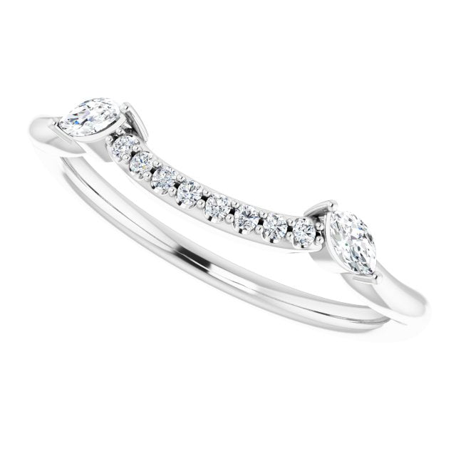 14K White 1/6 CTW Diamond Matching Band